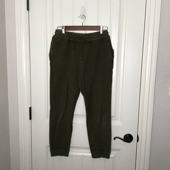 Danielle Guizio Inside Out Jogger in Army Green. - Picture 2 of 13